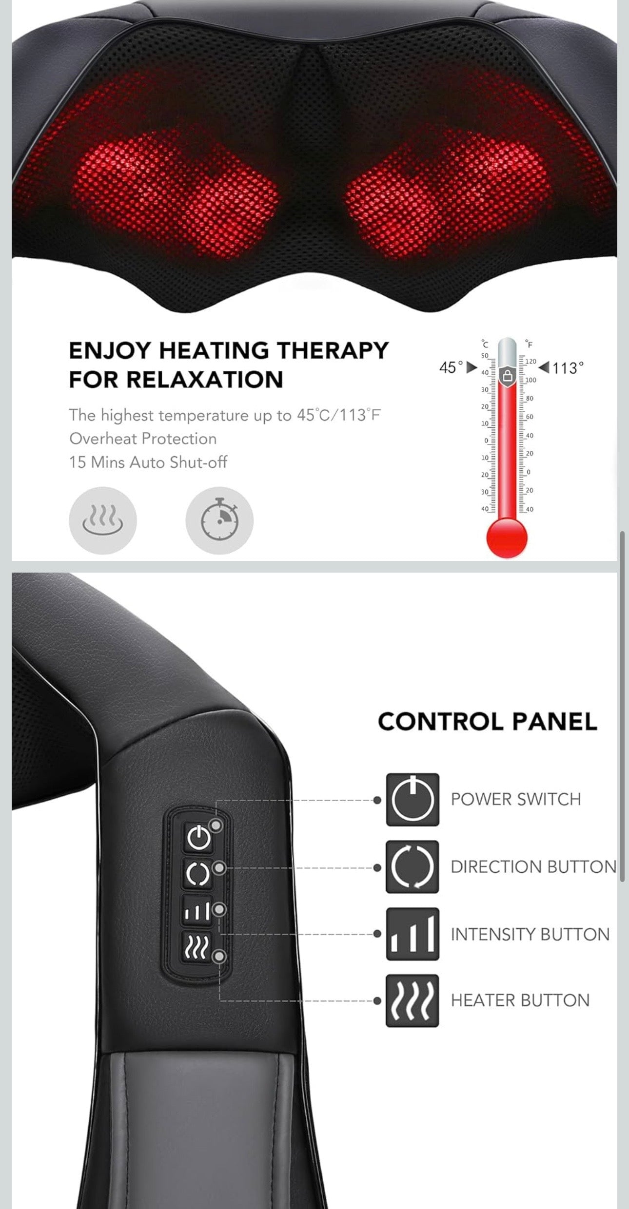 Kneading Shawl Cervical Spine Massager Shiatsu Hot Compress