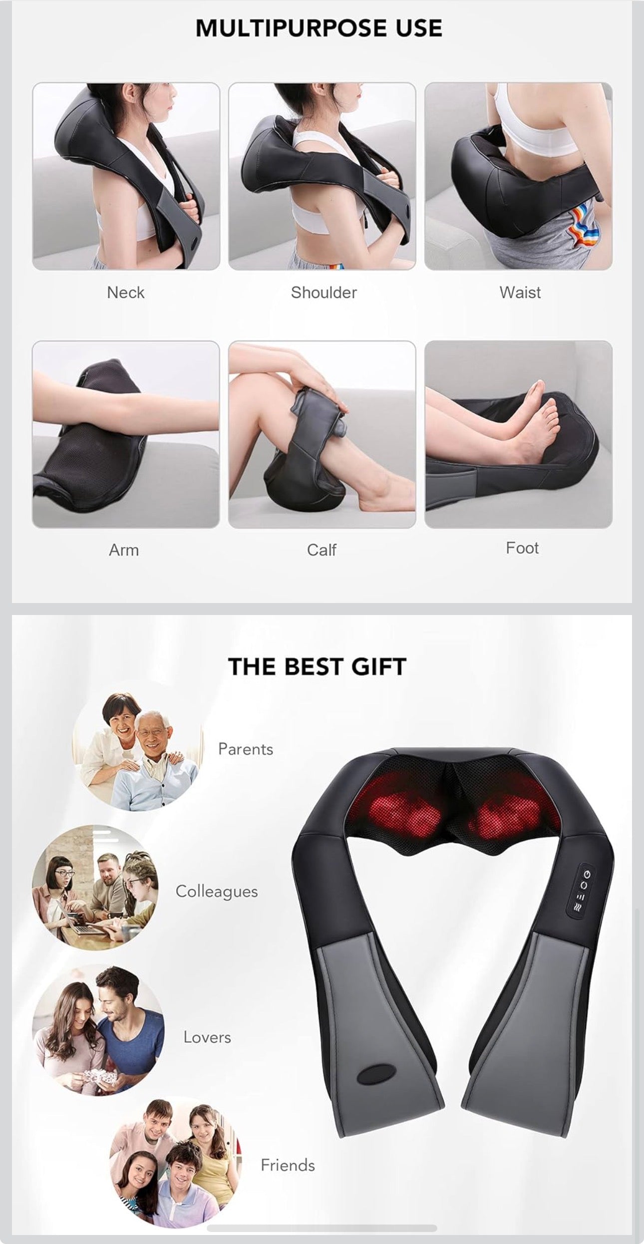 Kneading Shawl Cervical Spine Massager Shiatsu Hot Compress